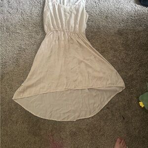 Elegant Cream High-Low Dress